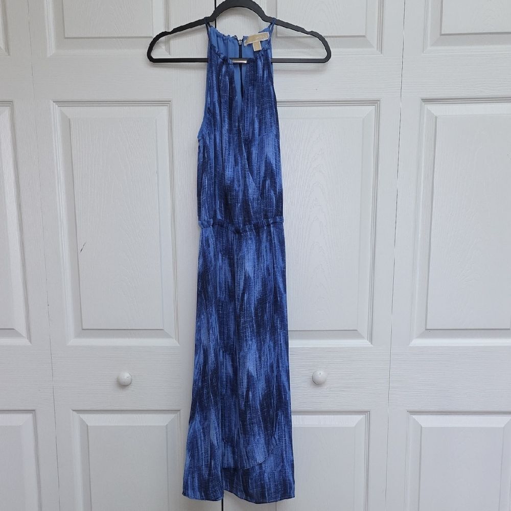 Michael Kors Blue High Low Dress - Picture 1 of 9